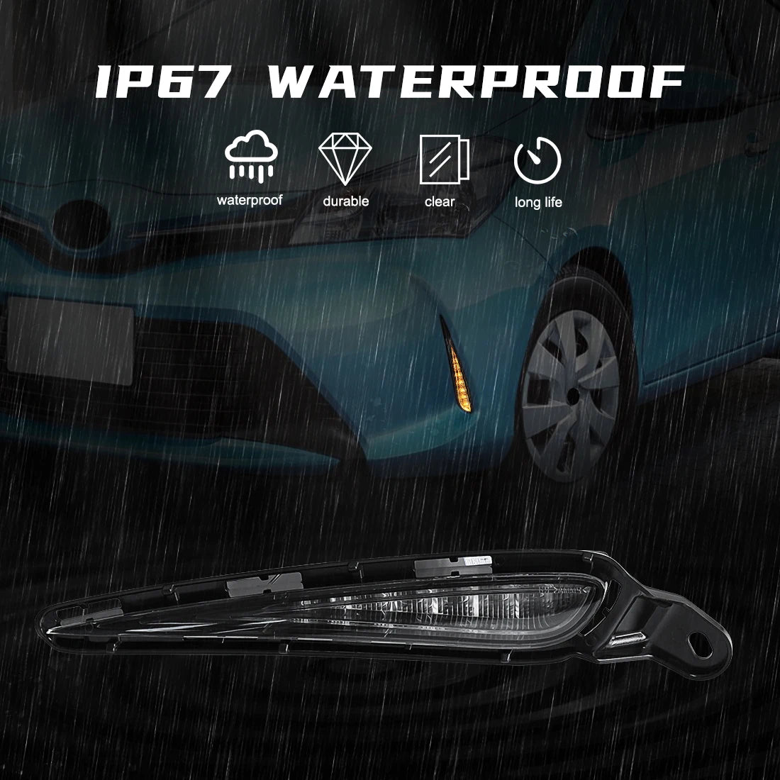 DLAA For Toyota Vitz 2017 2018 2019 LED Daytime Running Light DRL Turn Signal Fog Lamp White Yellow Waterproof Car Accessories