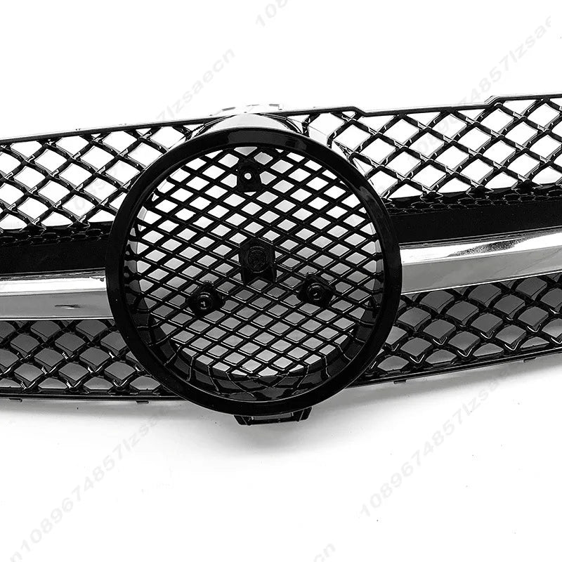 Chrome Silver Diamonds Style Bumper Grille For Mercedes Benz CLS-Class W219 CLS350 CLS500 2009-2011 AMG GTR Style Hood Grilles