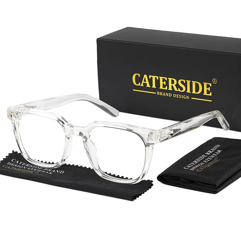 CATERSIDE Minimalist Anti Blue Light Glasses Men Brand Design TR90 Square Frames Eyewear Fashion Women Optical Eyeglass Frame