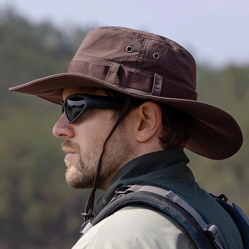 Xinbaoguan 100% Polyester 9232 New Spring/Summer Breathable Big Eaves Sunshade and Sunscreen Fisherman Hat