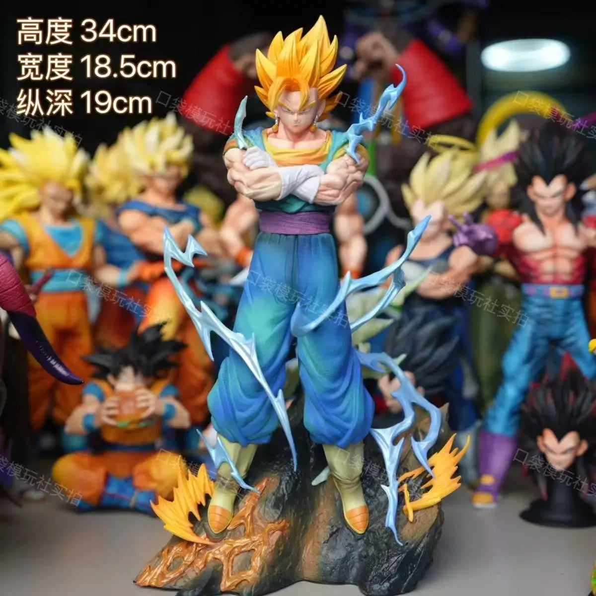 34cm/13.39inch Anime Dragon Ball Z Vegetto Figure Super Saiyan Action Figures PVC Statue Collection Model Toys Gifts