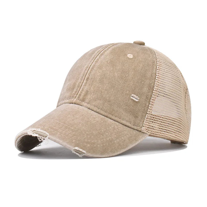 Washed Cotton Mesh Breathable Baseball Cap Old Ripped Board Caps Men Women Hats