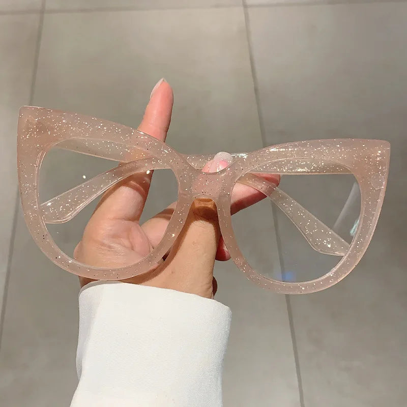 Fashion Cat Eye Glasses Blue Light Blocking Glasses Big Frame Viral Gaming Computer Glasses Trendy Optical Frames