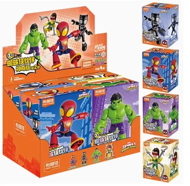 Marvel Spiderman Spidey and His Amazing Friends Miles Gwen Octopus Doctor Hulk Building Blocks Action Figure Model Toy Gift