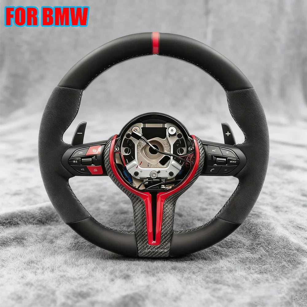 Half Alcantara M1 M2 Button Steering Wheel for BMW Blue Red F01 F07 F10 F11 F15 F16 F20 F22 F30 F31 F32 F34 F36 M3 F80 M4 F82