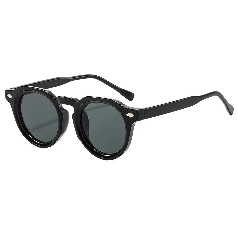 JNPCXI New Fashion Round Sunglasses Women Punk Leopard Gradient Shades Men Trending Rivets Sun Glasses UV400