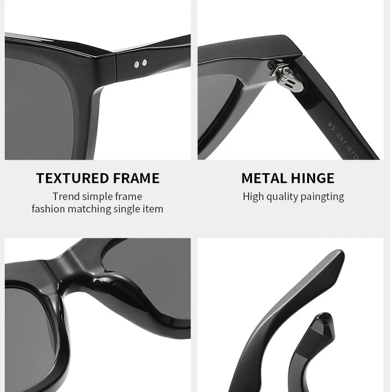 JNPCXI New Square Rivets Women Sunglasses Black Blue Shades Fashion Clear Lens Frame Men Sun Glasses UV400