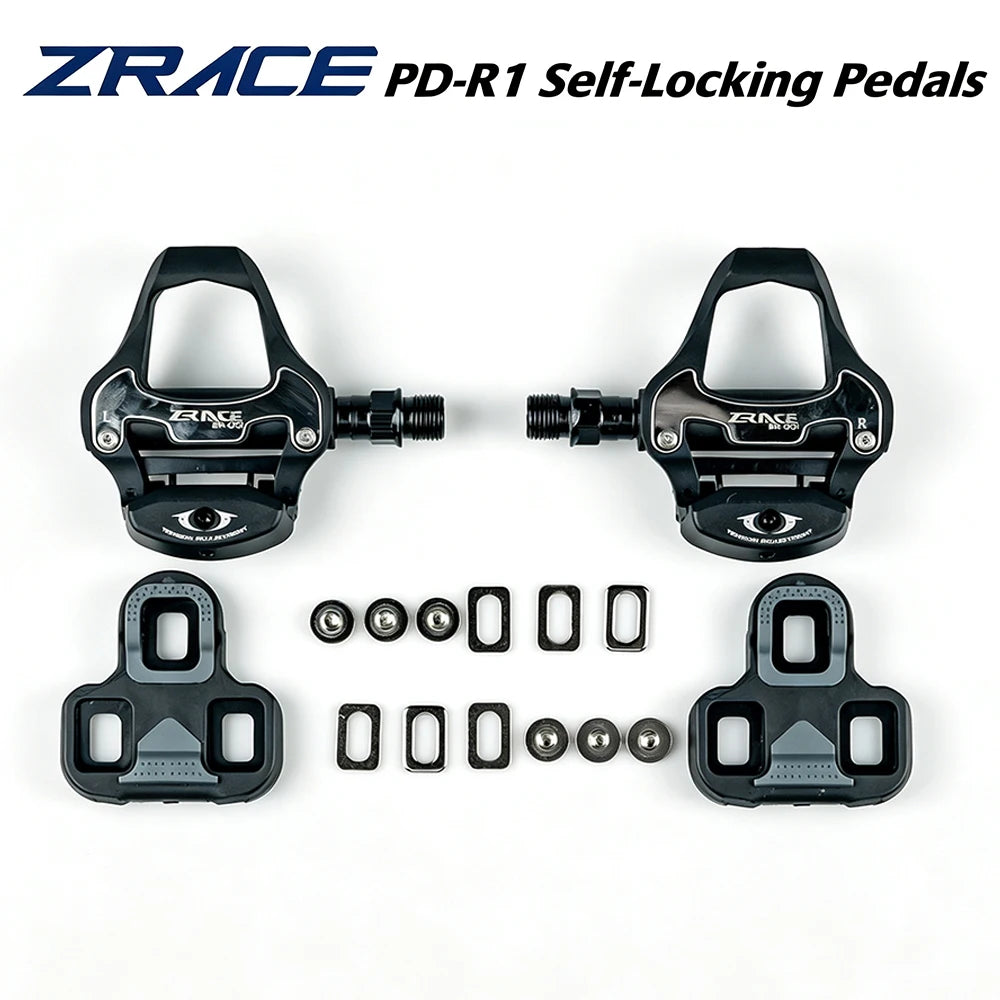ZRACE PD-R1 Clipless Road Pedals, Self-Locking Bike Pedals Set, Lightweight CNC Alloy for Road