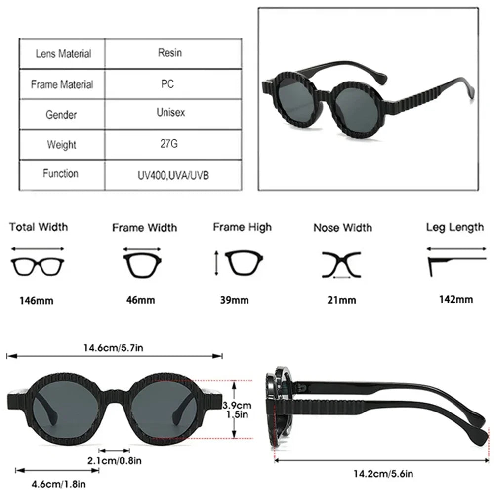 JNPCXI New Fashion Round Sunglasses Women Double Green Gradient Color Shades UV400 Men Punk Trending Sun Glasses