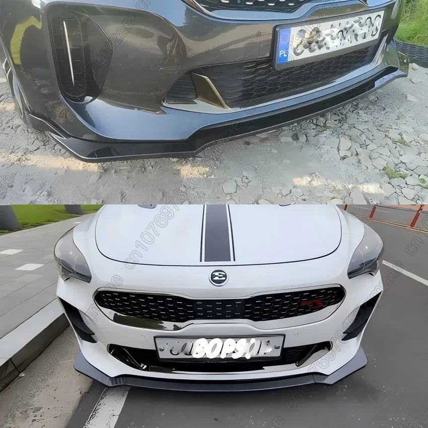 For Kia Stinger GT 2018-2023 Gloss Black Front Bumper Spoiler Lip Lower Body Kit Diffuser Splitter Tuning Guard Body Kit Tuning