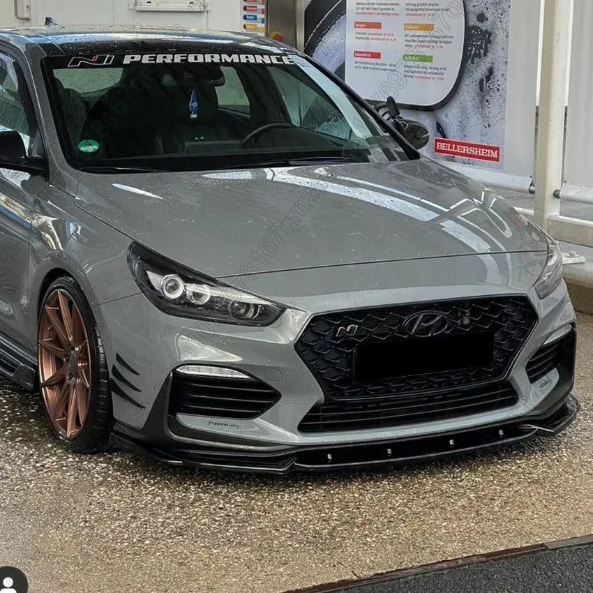 For Hyundai I30N MK3 MK3.5 2020-2024 Car Front Bumper Lip Splitter Diffuser Body Kit Spoiler Bumper Guard Protector Gloss Black