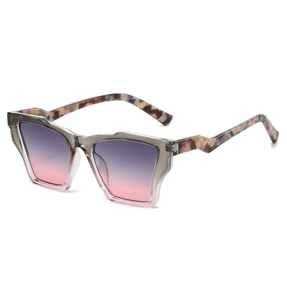 JNPCXI New Square Luxury Women Sunglasses UV400 Leopard Print Gradient Shades Men Sun Glasses