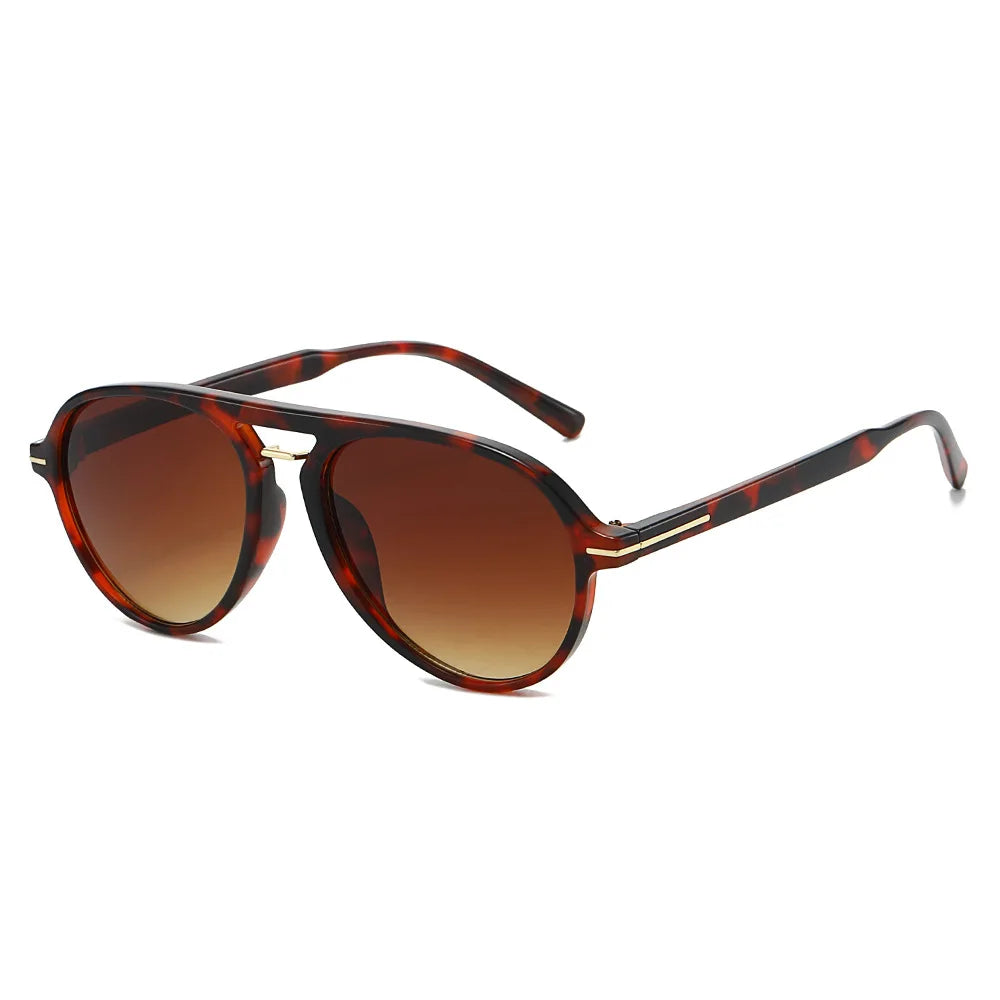 JNPCXI New Fashion Pilot Sunglasses Women Double Bridges Shades Retro Men Candy Color Gradient Trending Sun Glasses UV400
