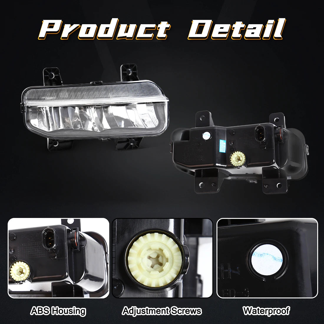 DLAA For Dodge Ram 2500 2019 2020 2021 2022 2023 2024 LED Car Fog Lamps Front Bumper Headlights DRL Daytime Running Lights 12V