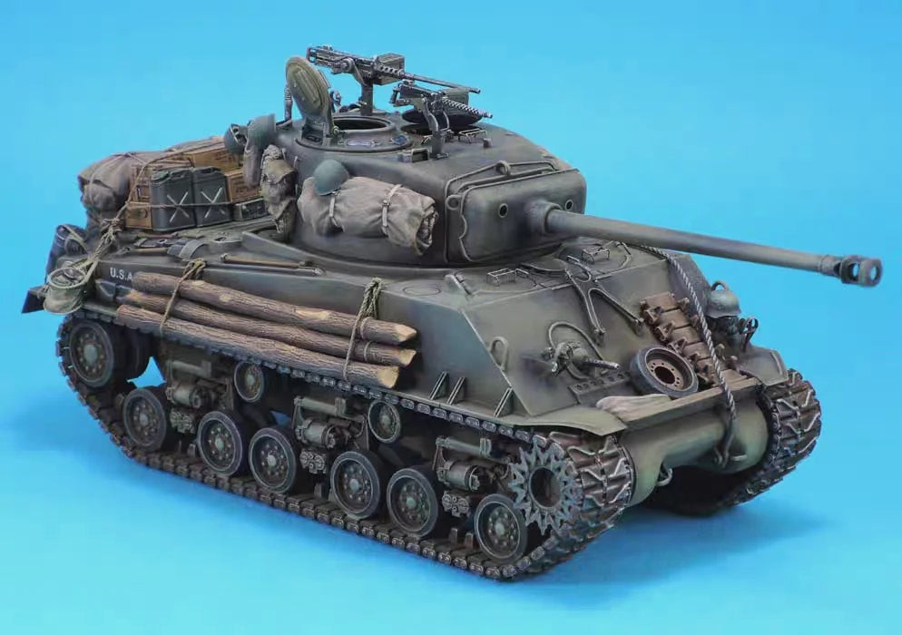 1/35 Cast Resin Sherman Rage M4 Tank Armored Fighting Vehicle External Equipment US Car Wrap Resin Modification Kit