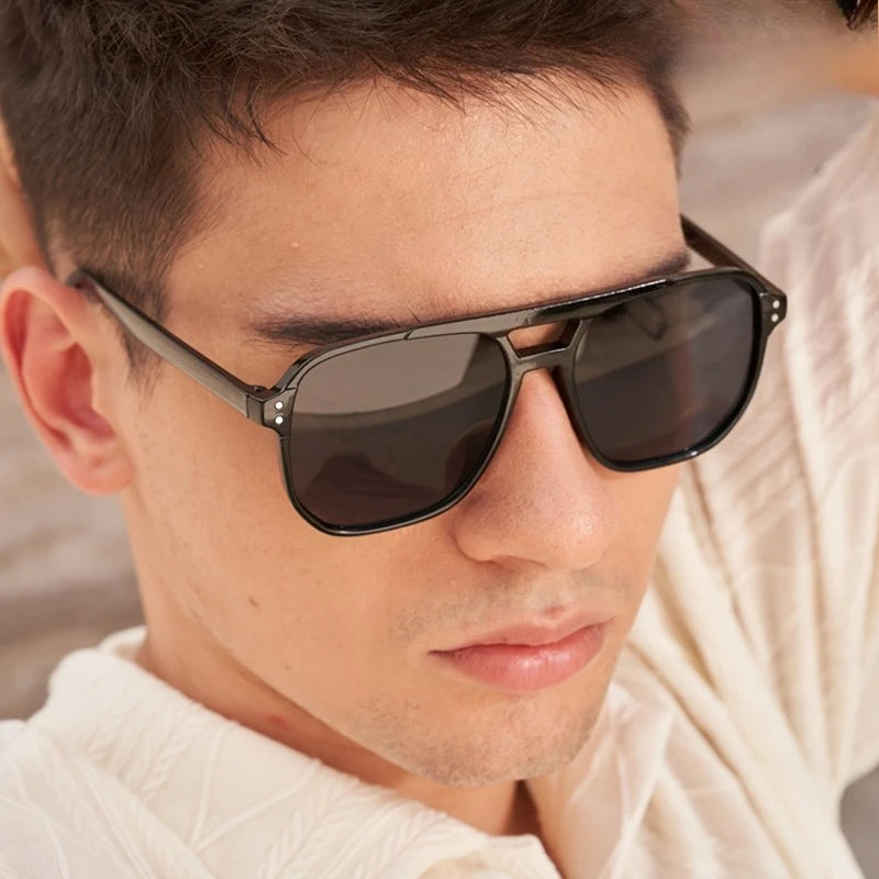 1pc Men's Casual Fashion Glasses - Classic Full-Rim Design Lightweight & Durable, Includes Cleaning Cloth for Father’s Day