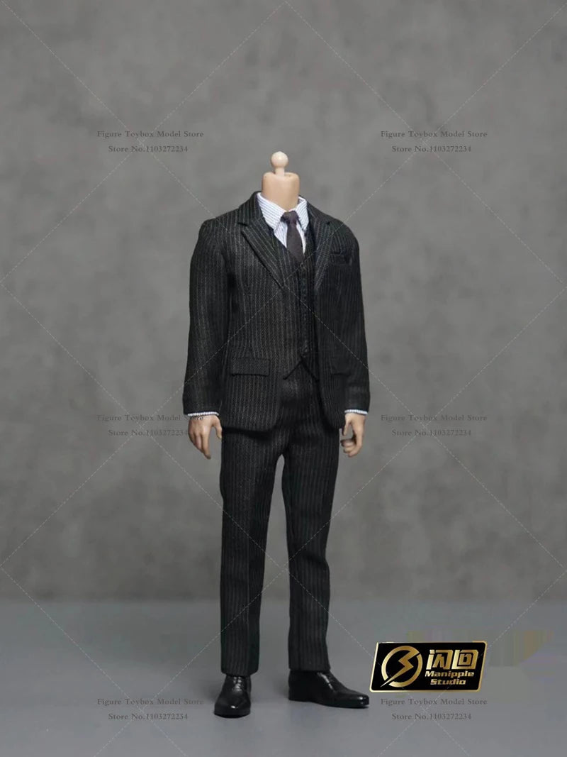 Manipple Studio 1/12 Mr. Ben Cosplay Black Suit & Windbreaker Body Set 6" Figure