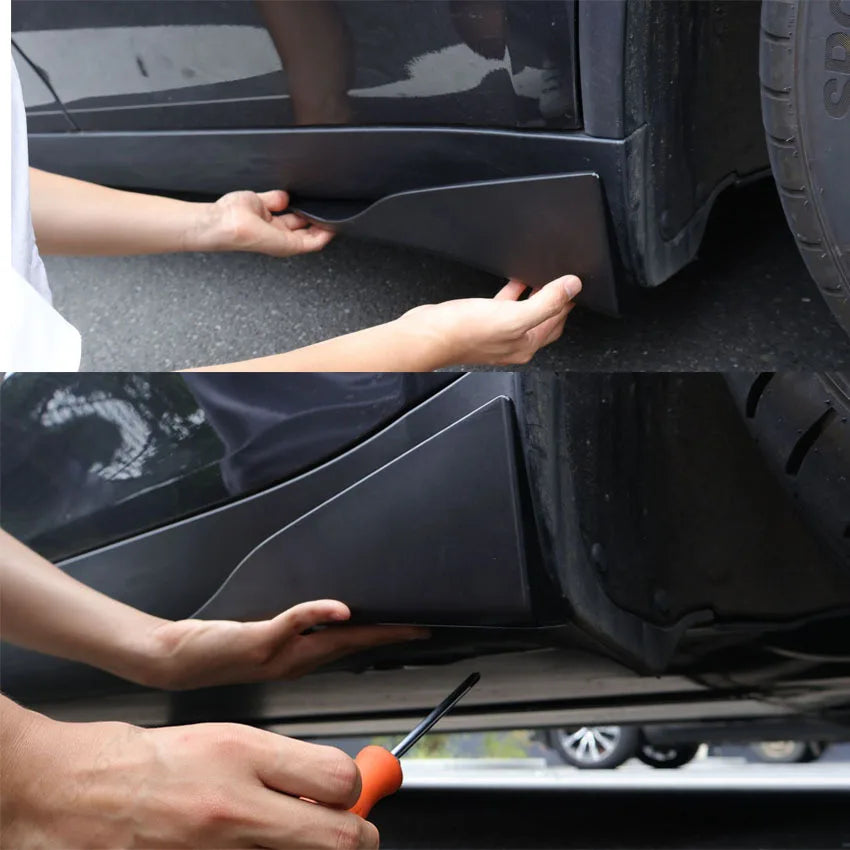 For Tesla ModelY Juniper 2025 2026+ Car Spoiler Side Bumper Side Skirt Splitters Diffuser Body Kits Protection Trims Gloss Black