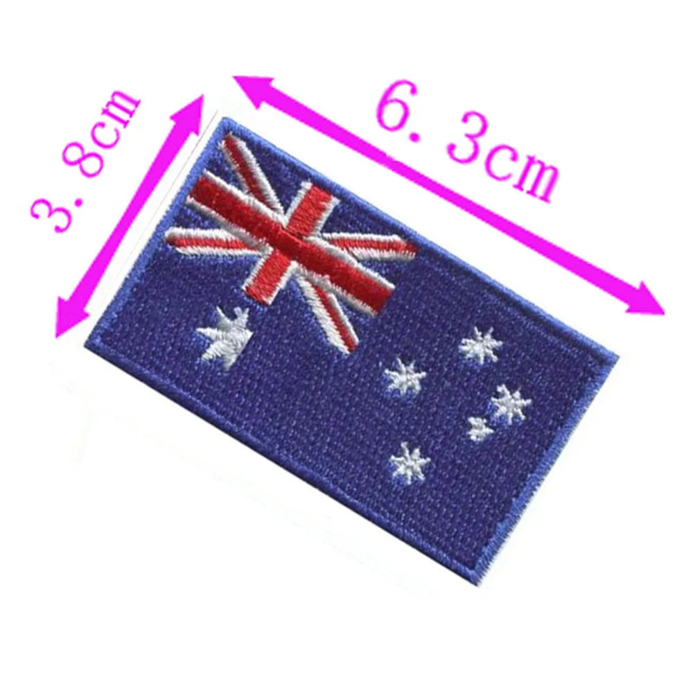 Australia Country Flag Embroidery Patch 6.3cm Wide High Quality Iron On Sew On Backing/Hand Craft/Applique/Hot Cut/Stars