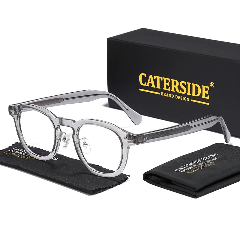 CATERSIDE New Simple Tr-90 Eyeglass Frame Men's Glasses Frame Round High-Quality Women's Daily Reading Decorative Eyeglassese