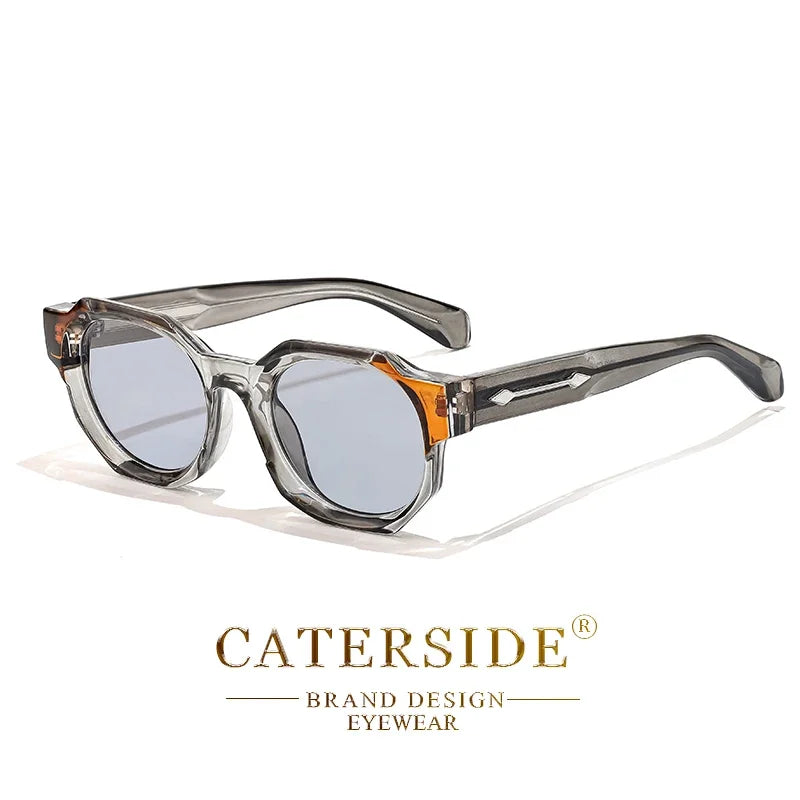 CATERSIDE Retro Punk Square Sunglasses Men Vintage Thick Frame High-Quality Women's Sun Glasses Party and Holiday Travel Eyewear