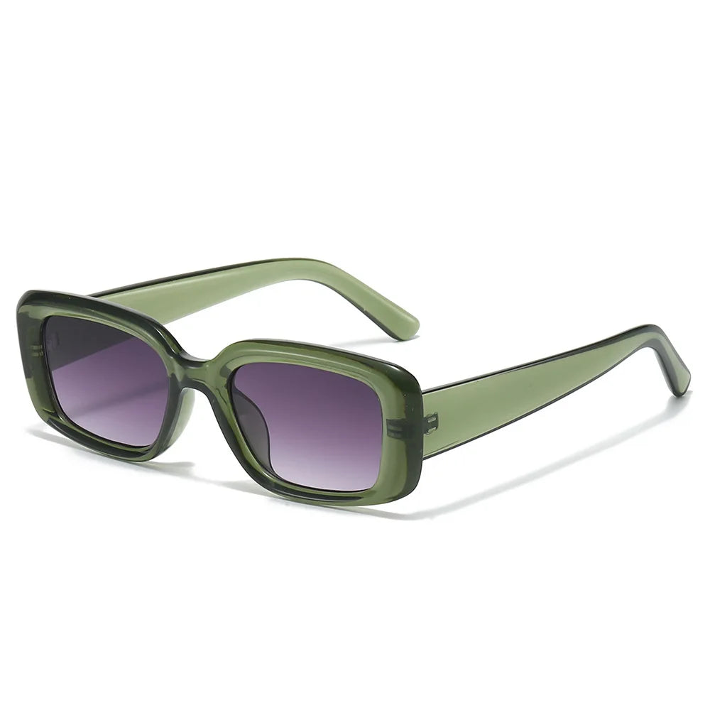 JNPCXI New Square Jelly Green Gray Color Sunglasses Women Fashion Gradient Shades UV400