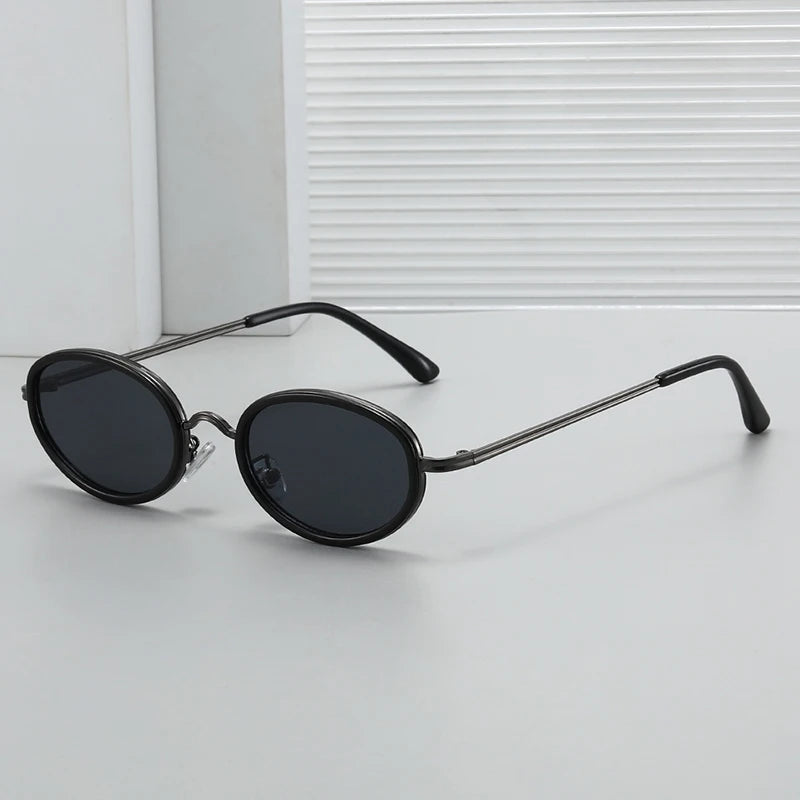 JNPCXI New Small Oval Sunglasses Men Shades UV400 Retro Punk Candy Color Women Luxury Sun Glasses