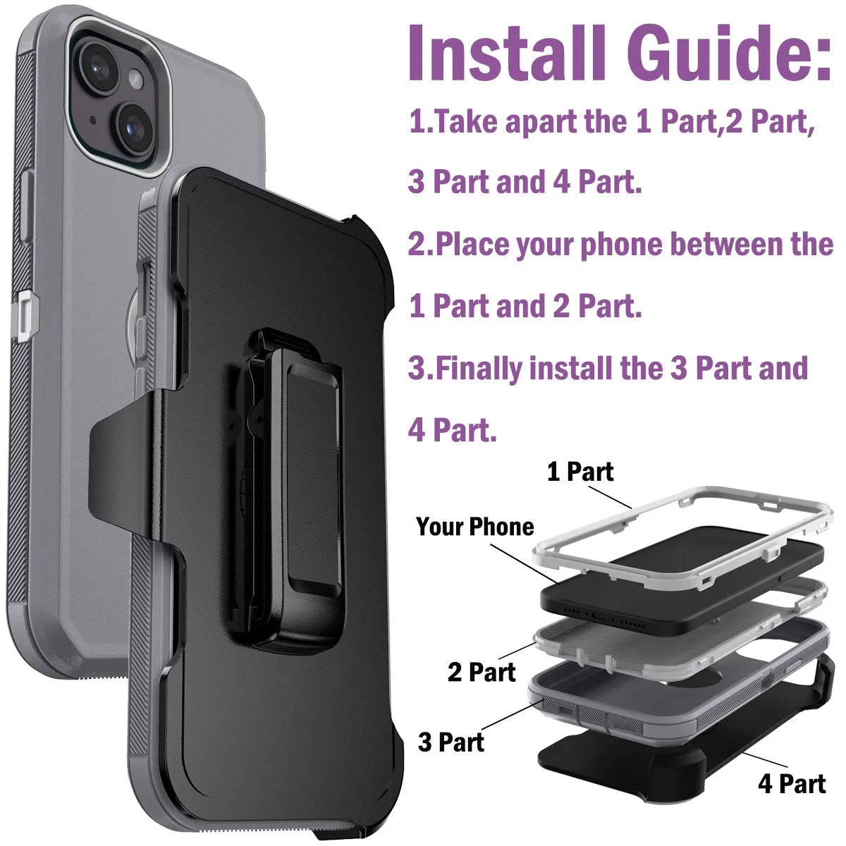 iPhone13/13 Pro/13Pro Max Shockproof Phone Case Heavy Duty Soft Protective Cover