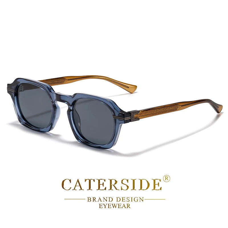CATERSIDE New Vintage Punk Men's Sunglasses Brand Design Small Frame Sun Glasses Party Travel Fashion Glasses Gift Ideal Choice
