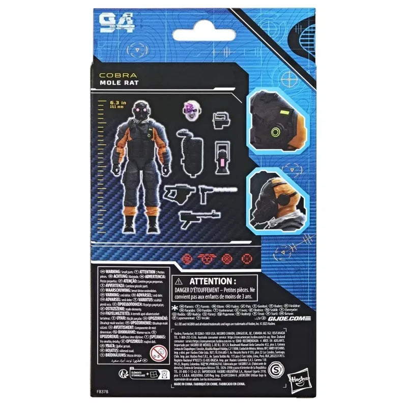 Original Hasbro G.I. Joe Classified Series 94 Cobra Mole Rat Anime Figures Toys Collection Models