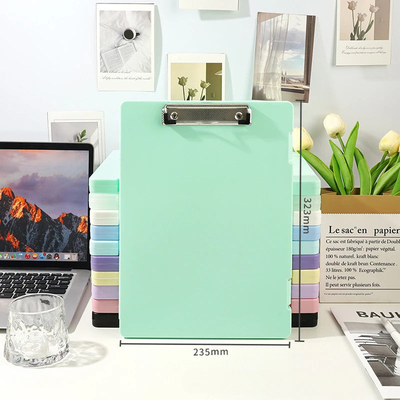 Durable Plastic A4 File Organizer with Clip, Large Capacity, Multi-Functional Document Holder for Students & Office Use