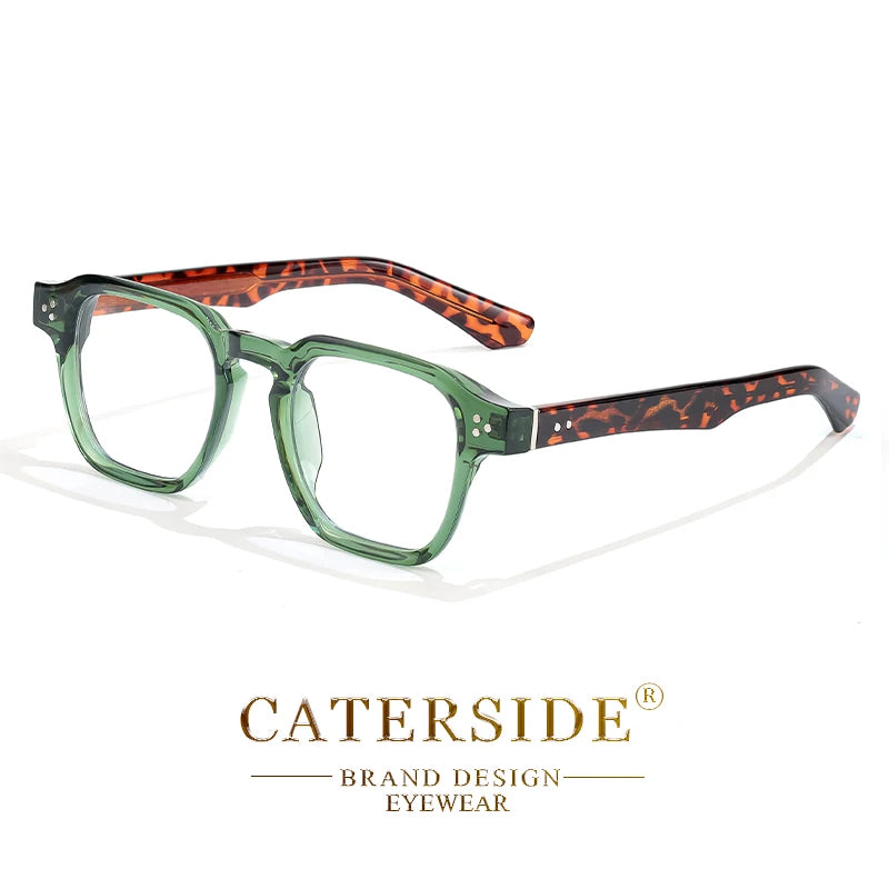 CATERSIDE Retro Square Glasses Men Anti Blue Light Core Insert Temple Computer Glasses for Women Luxury Brand Glasses Frame