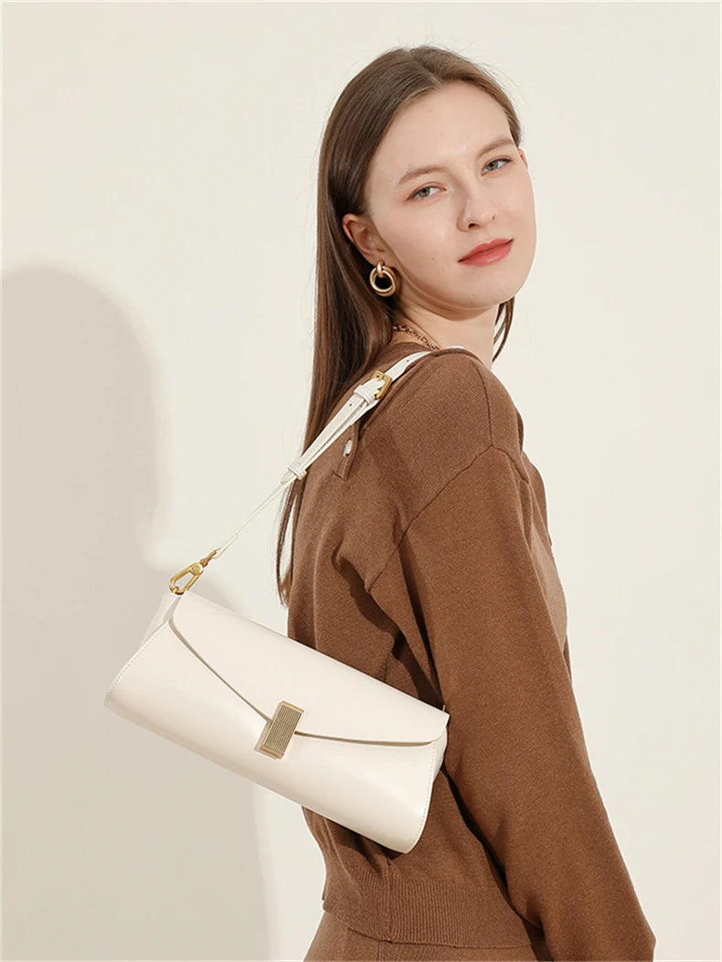 Burminsa Leather Underarm Shoulder Bags Women Luxury Design Crossbody Purse