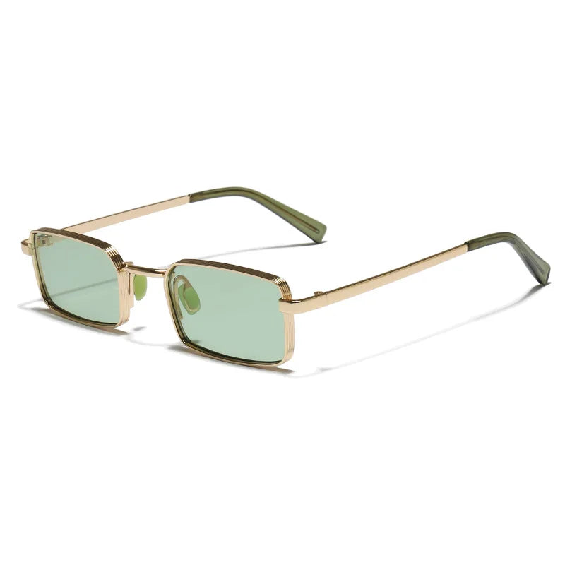 JNPCXI Ins Popular Fashion Candy Color Rectangle Sunglasses Women Retro Metal Men Outdoor Sun Glasses