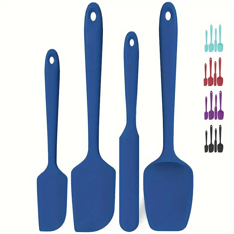 4pcs Heat Resistant Silicone Spatula Set - High-Temperature Flexible Kitchen Tools for Nonstick Cookware,Durable & Easy to Clean