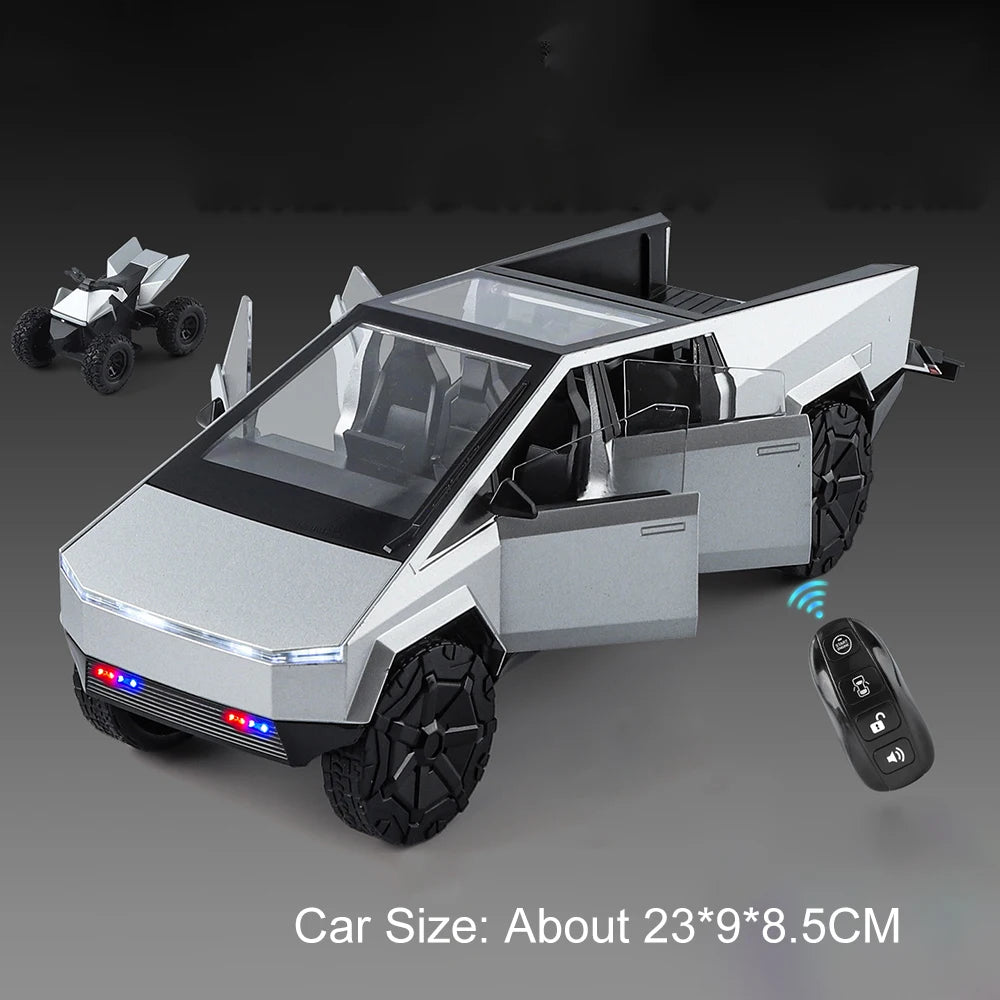 1:24 ROBOVAN Pickup Alloy Diecast Model Toy Car Shock Absorption Doors Opened Sound Light Pull Back Autonomous Bus Birthday Gift