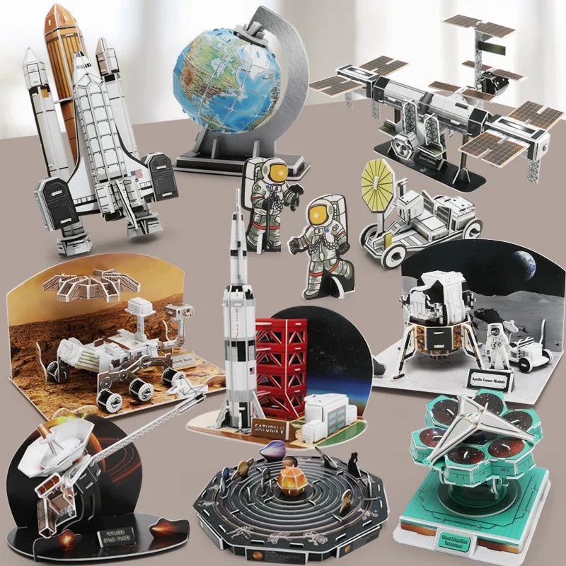 3D Puzzle Space Model Space Exploration Handmade DIY Paper Assembly Early Education Educational Toys Creative Gift Jigsaw
