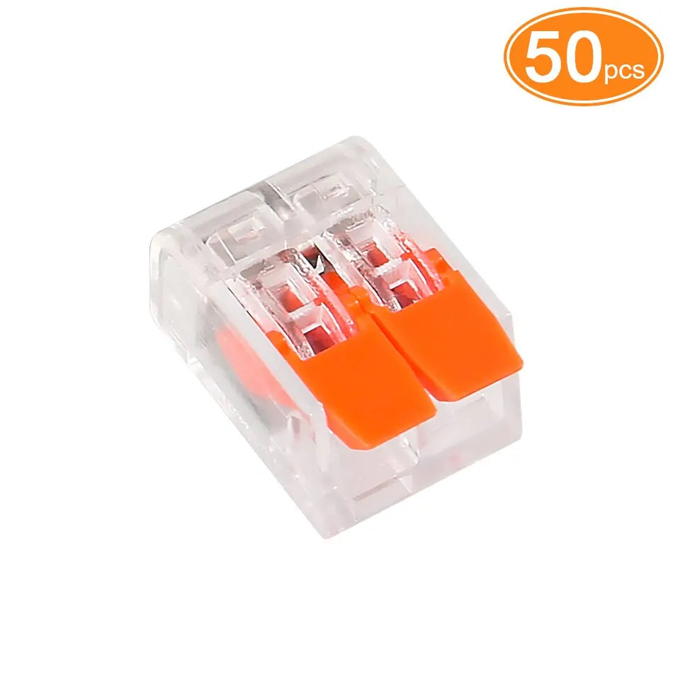50pcs Quick Wire Connectors Plug-in Universal Compact Home Wiring Cable Connector 2/3 Pin Conductor Terminal Block