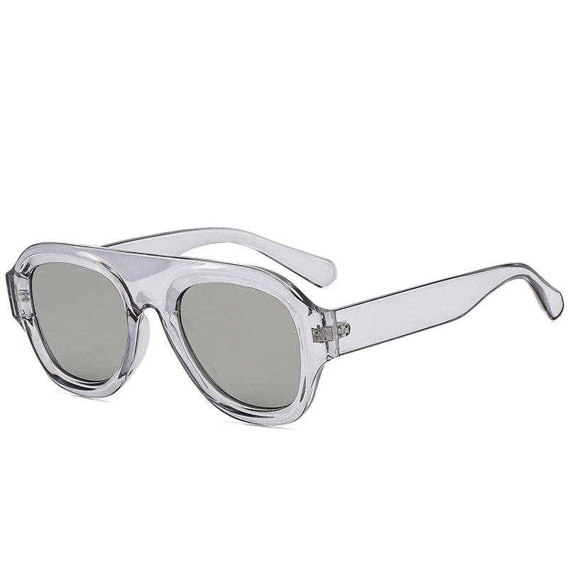 JNPCXI New Retro Big Frame Oval Punk Women Sunglasses Luxury Tea Sunglass Men Outdoor Sports Eyewear Unisex Lentes UV400
