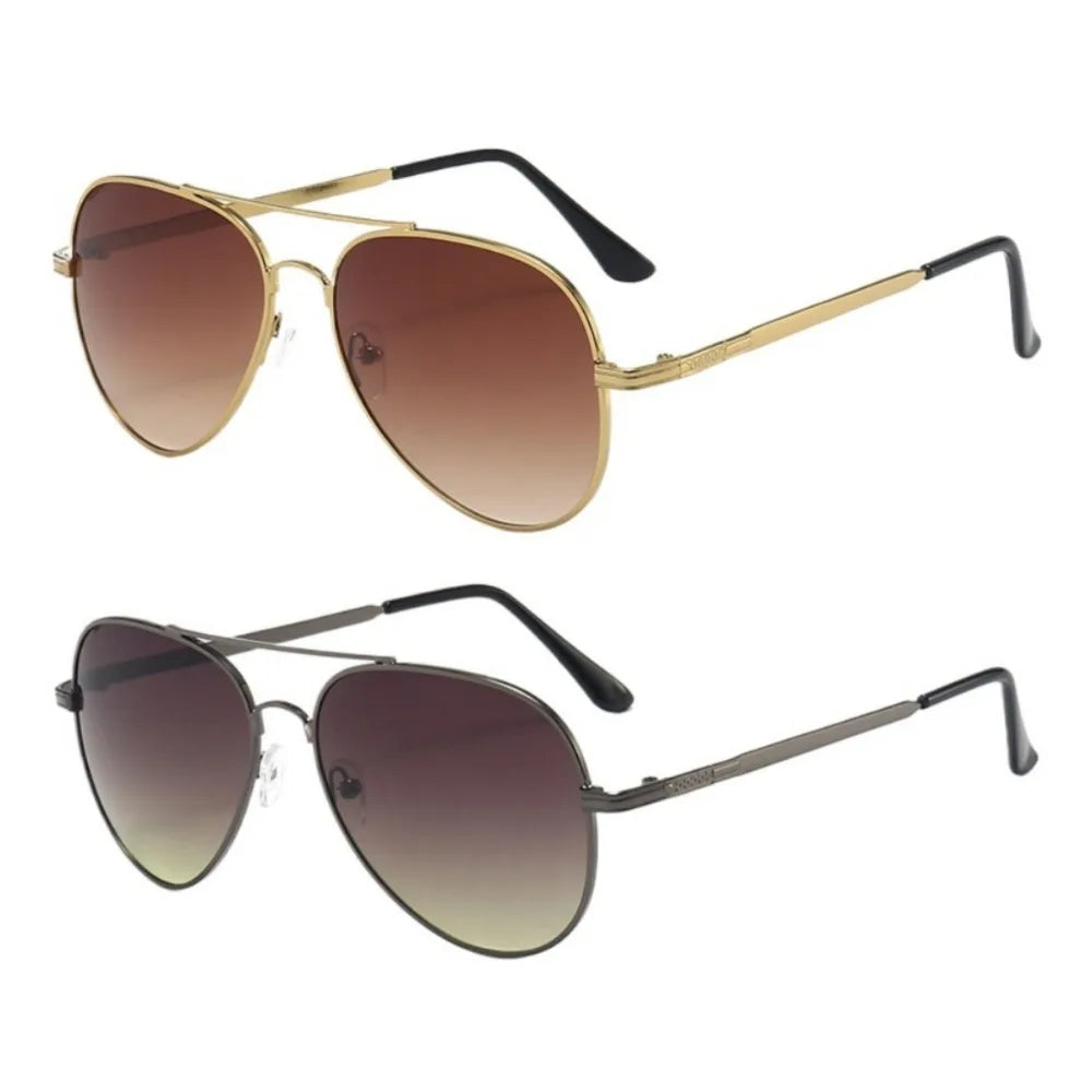 2PCS Driving Sun Glasses for Men Women Classic Aviator Sunglasses UV Lens Retro Sunglasses