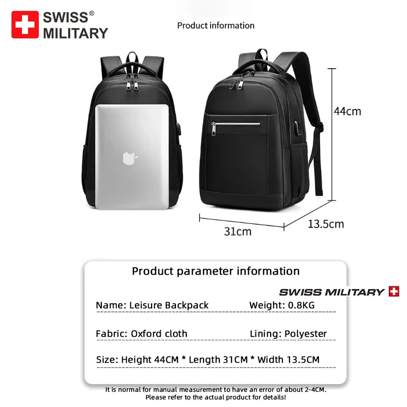 15in Versatile Backpack Repellent Oxford Cloth Computer Bag Student Backpack