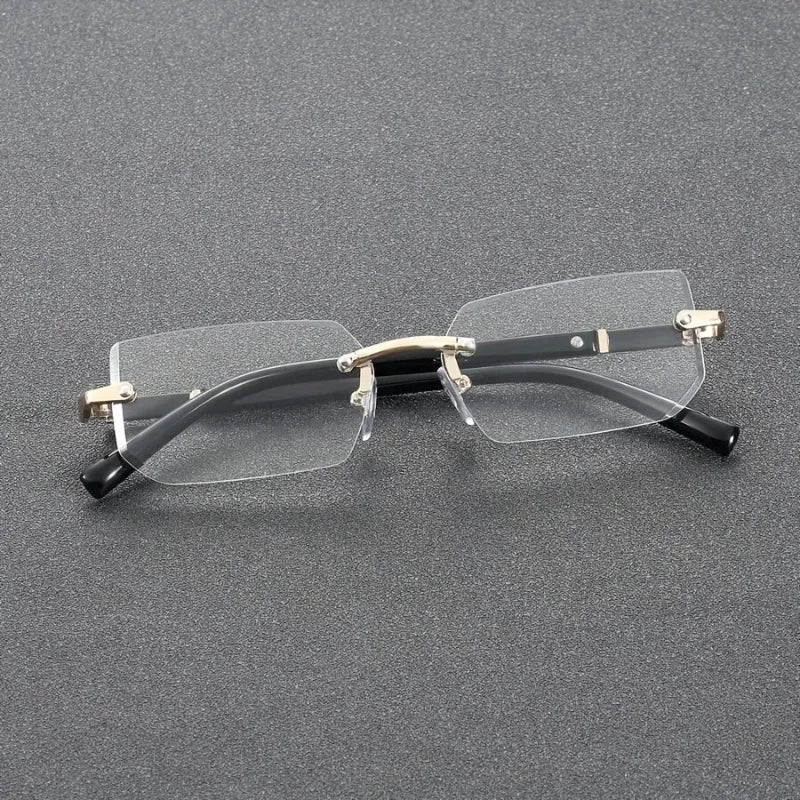 1 Pair of Men'S Fashionable Minimalist Square Frameless Glasses Suitable for Daily Wear Home Wear Photo Styling