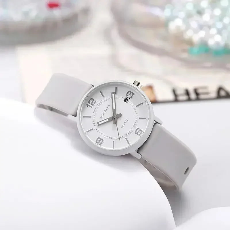 Simple Women Digital Waterproof Watch Calendar Silicone Tape Quartz Watch Student Girls Wristwatch Montre Femme Relogio Feminino