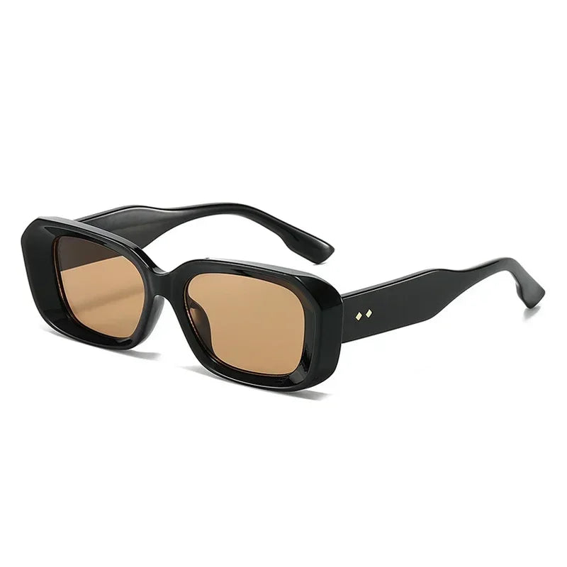 JNPCXI Retro Square Sunglasses Men Fashion Gradient Shades UV400 Women Trending Rivets Sun Glasses