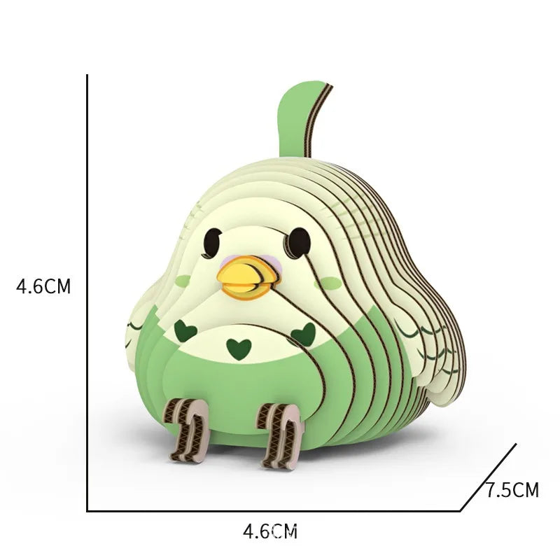 Animal 3D Paper Puzzle For Kids Educational Toys Parrot Theme Funny DIY Manual Assembly Three-dimensional Model Toy For Boy Girl