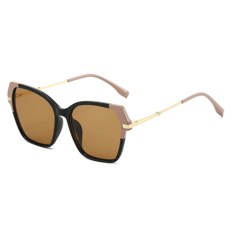 JNPCXI New Polygon Square Double Color Sunglasses Women Fashion Gradient Shades Men Eyeglass Frame