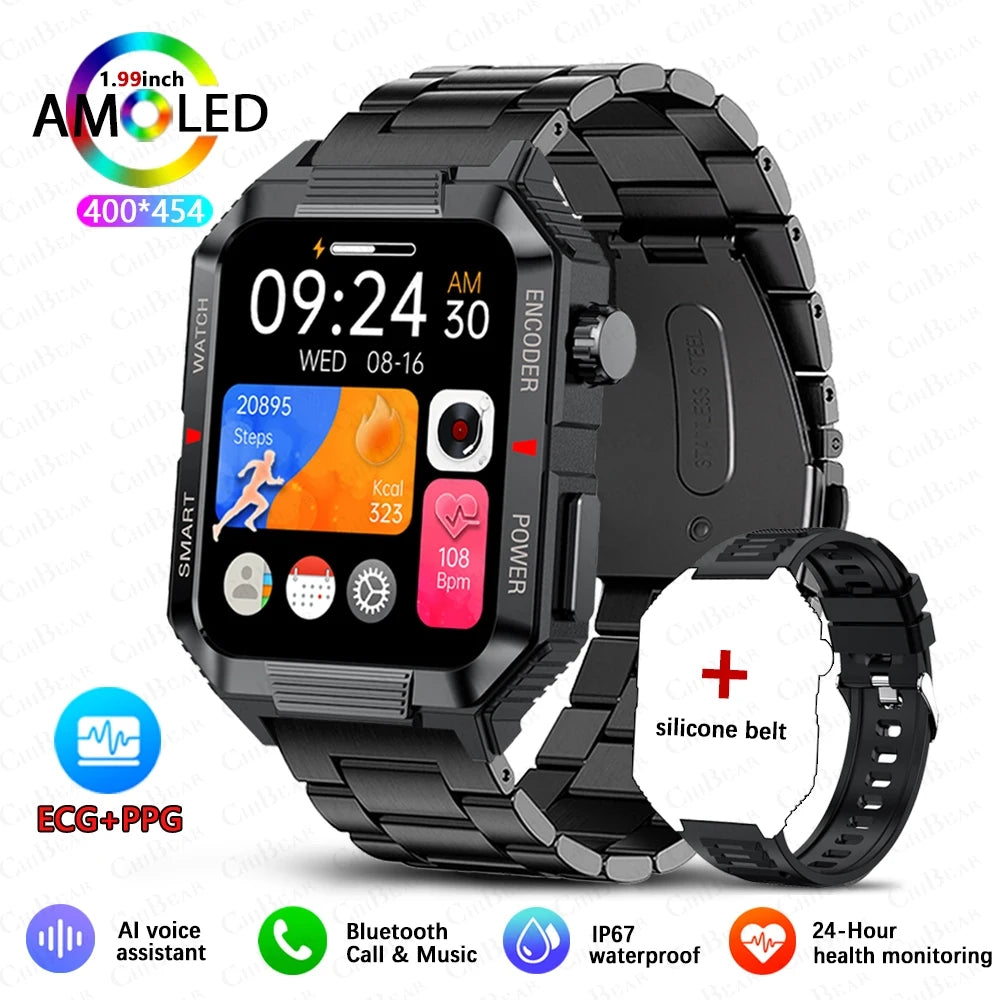 NFC GPS Smartwatch 1.99" HD Screen Bluetooth Call Sports Fitness Waterproof