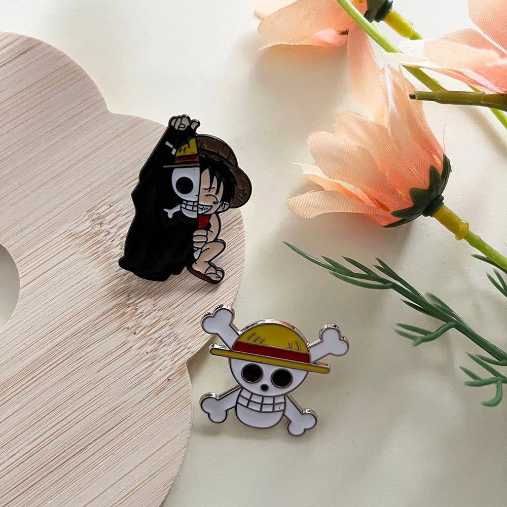 2pcs Anime Lapel Pins Set Enamel Brooches for Backpack Men Women Jewelry Accessory Cool Anime Badges