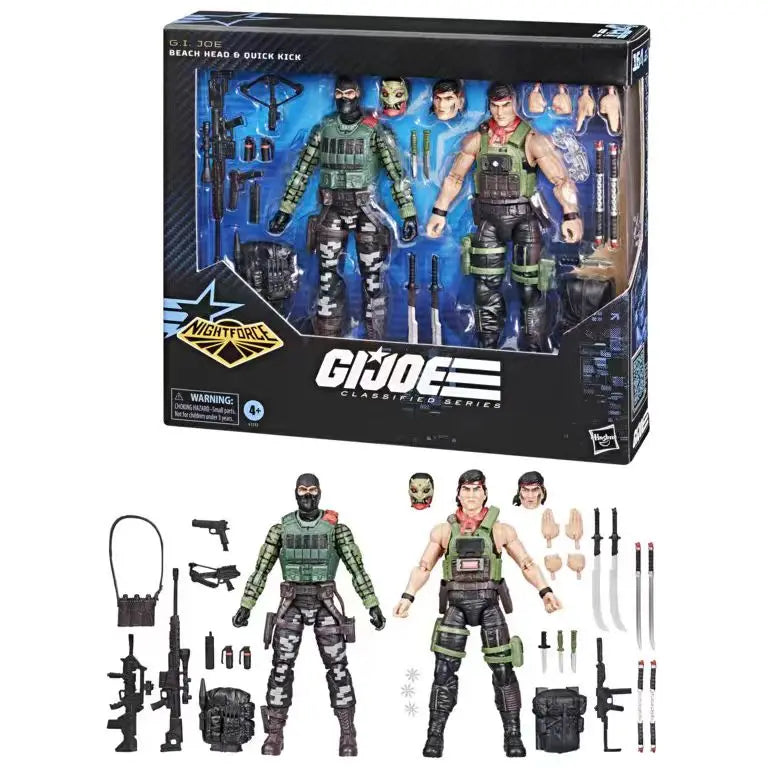 Original Hasbro G.I. Joe Classified Series 164 Night Force Beach Head & Quick Kick Anime Figure Toys Ornaments Collection