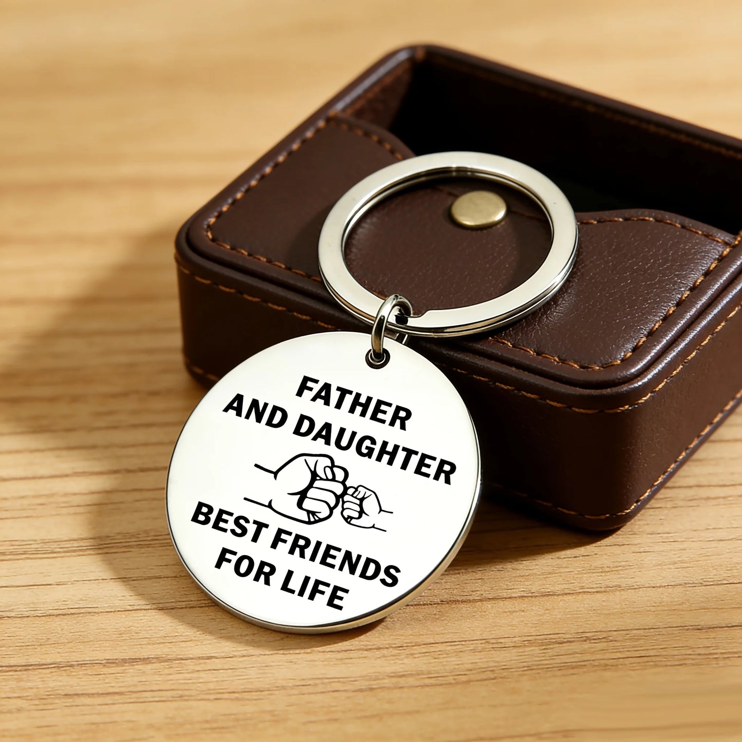 “Father And Daughter Best Friends for Life” Keychain Pendant Best Keychain Gift for Father Birthday Present from Daughter